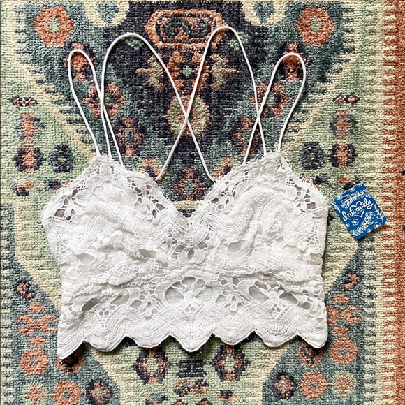 Free People Other - {free people} ilektra lacy bralette white boho